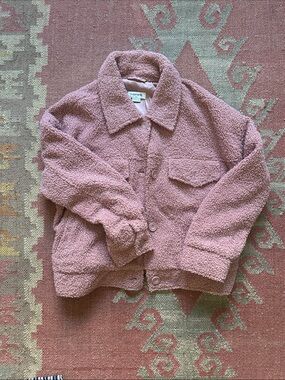 Noize Dusty Rose Teddy Sherpa Jacket
